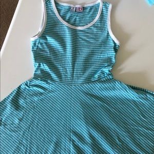 Miss B cotton tank dress full skirt age 8 striped